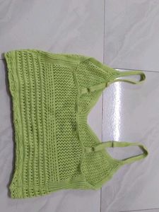 Lime Green Crochet Tank Top