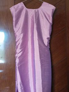 Lavender Embroidered Satin Kurta