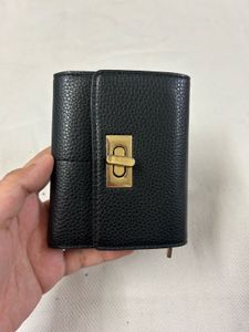 Black leather wallet women