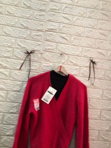 Zara knit Sarg And Pink Wrap Top 👜🕶️