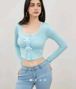 Cute Light Blue Crop Top