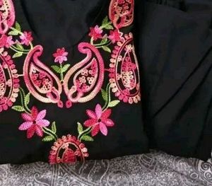 New Black Chikankari Kurta Plazo Set