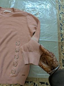 Stylish Pink Knit Sweater