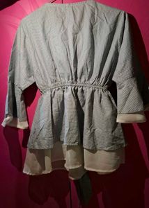 Striped Tie-Waist Blouse