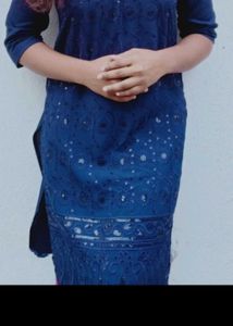 Elegant Blue Embroidered Kurta