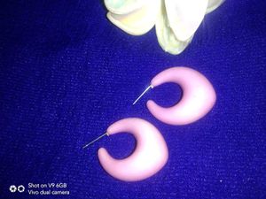 Lilac Crescent Hoop Earrings
