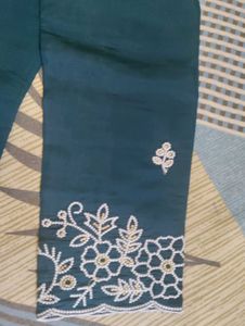 Teal Embroidered Kurti