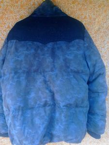 Blue Casual Padded Jacket