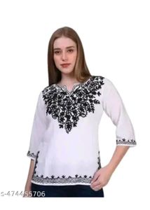 Embroidered White Top