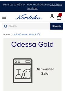Noritake fine porcelain gold odessey salad or dese