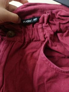 Maroon Casual Pants