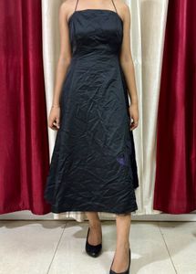 Vintage 90s Slik Long Floral Black Gown