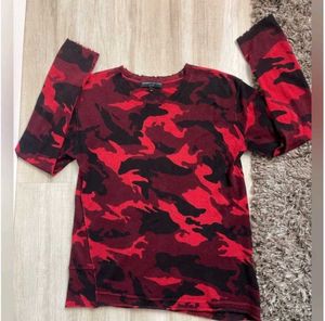 Y2K Long Sleeve Red Camo Top