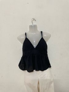 Shein Y2k Korean Swiss Dot Crop Top