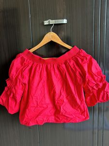 Off Shoulder Red Top