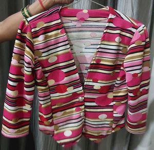 Vintage Striped & Polka Dot Blazer