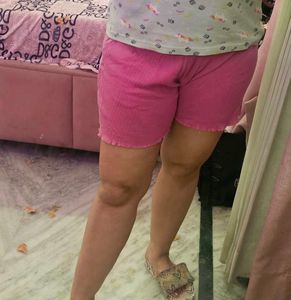 Pink Corduroy Women's Shorts