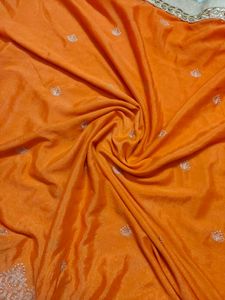 partywear soft orange saree