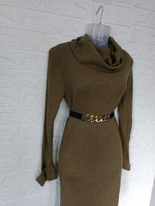 Imported Cowl Neck sweater Dress