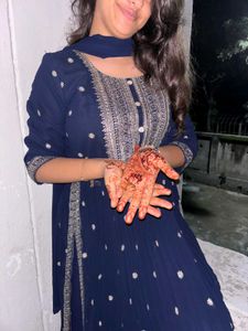 Navy Blue Elegant Suit Set