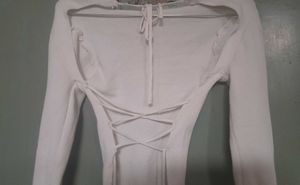 White Fully Backless Party Wear Top