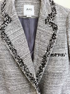 Sales 🔥Grey Tweed Blazer with Black Trim