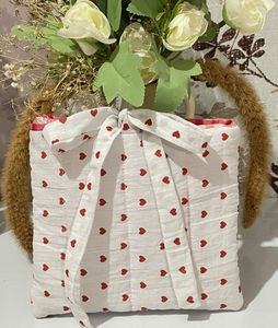 Heart Print Quilted Pouch🎀💖
