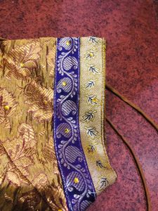 Gold &amp; Maroon Banarasi Silk Georget Lehenga Choli