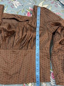 Brown Square Neck Top