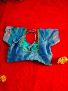 Teal Linen Saree