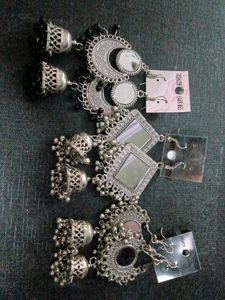 Silver Tone Fashion Earrings