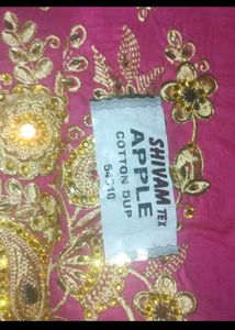 Beautiful Pink Embroidered Dress Material