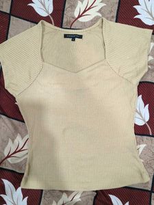Chemistry Ribbed Sweetheart Neck Top - Size L