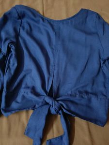 Stylish Blue Tie-up Top