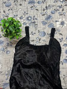 Black Velvet Midi Dress