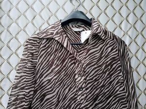 New With Tag Korean Zebra Print Blouse