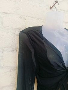 Black Net Top&amp;Shrug