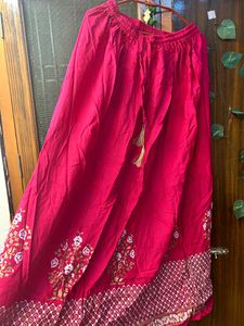 Pink Embroidered Skirt