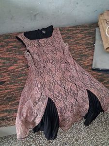 Pink Lace Layered Dress