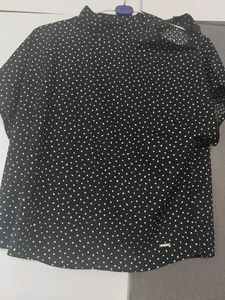 Van Heusen Black Polka Dot Box Top – Effortless Wo