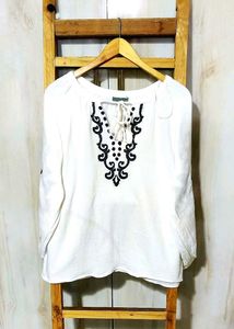 White Embroidered Top size-42-44