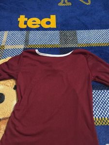 Burgundy Long Sleeve Top