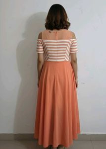 Peach Cold Shoulder Dress