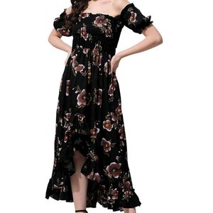 Women Floral Off Shoulder Maxi Dress