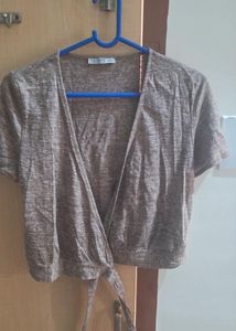 Zara Cropped Wrap Top