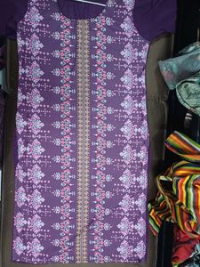 Purple Printed Kurta