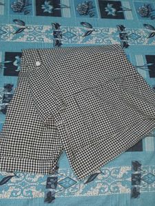 Gingham Skirt with Buttons