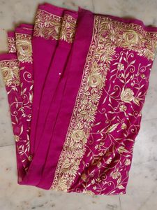 Thread Work Beautiful 😍 Saree Pink 🩷
