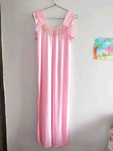 Pink Lace Trim Nightgown with robe
