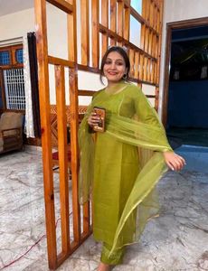 Green Embroidered Kurta Set